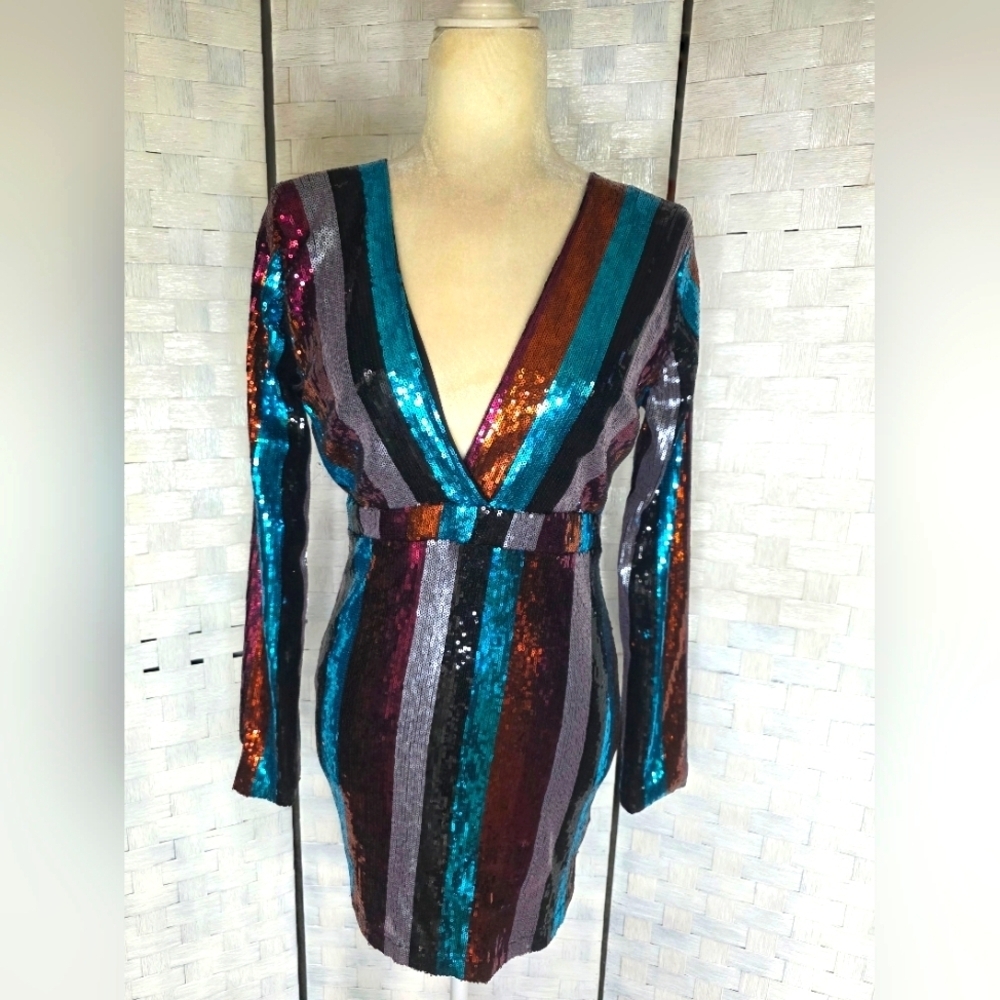 PINK OWL  Sequin Striped Dress - Picture 3 of 8